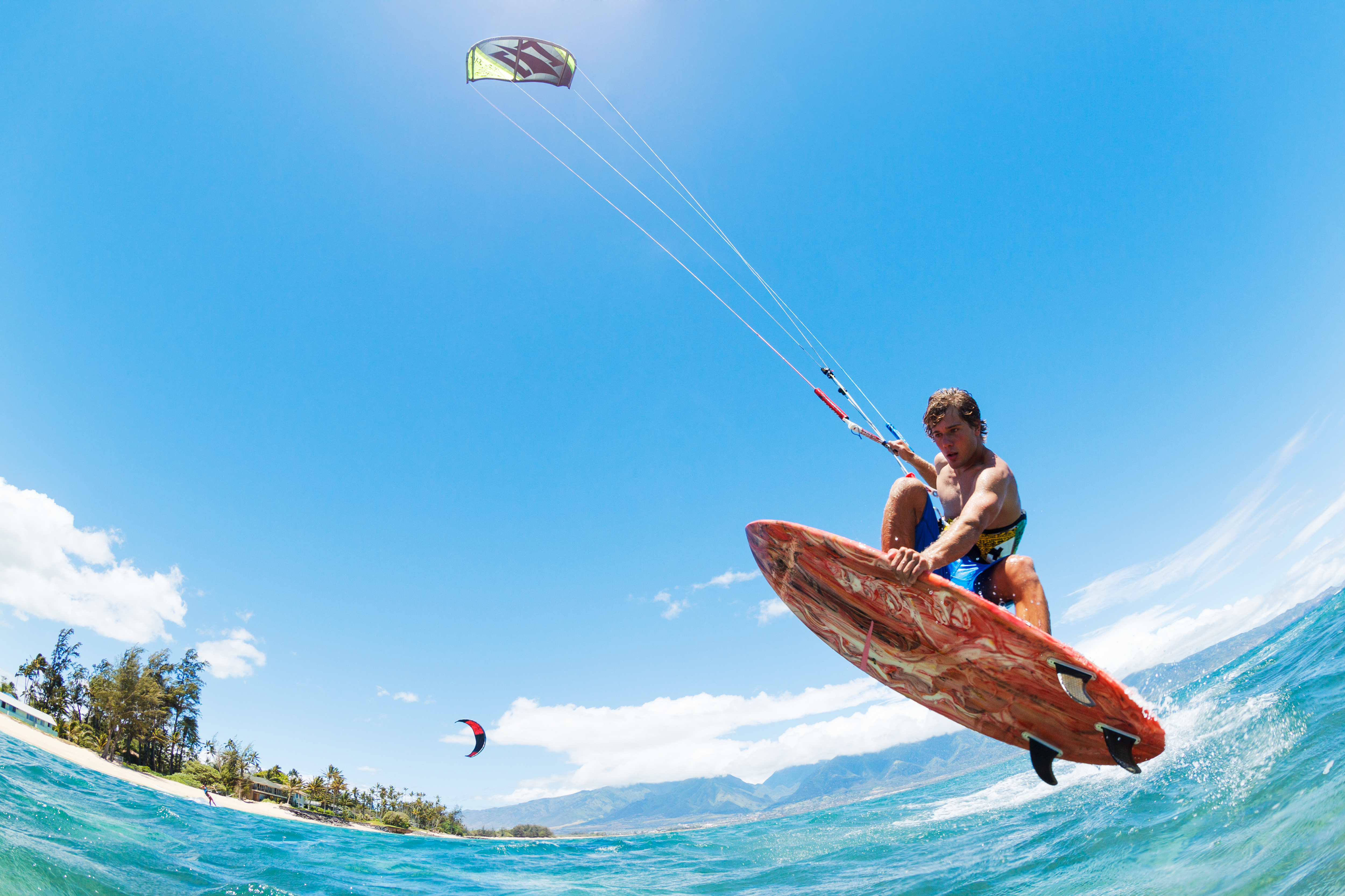 water sports when sailing: Kitesurfing