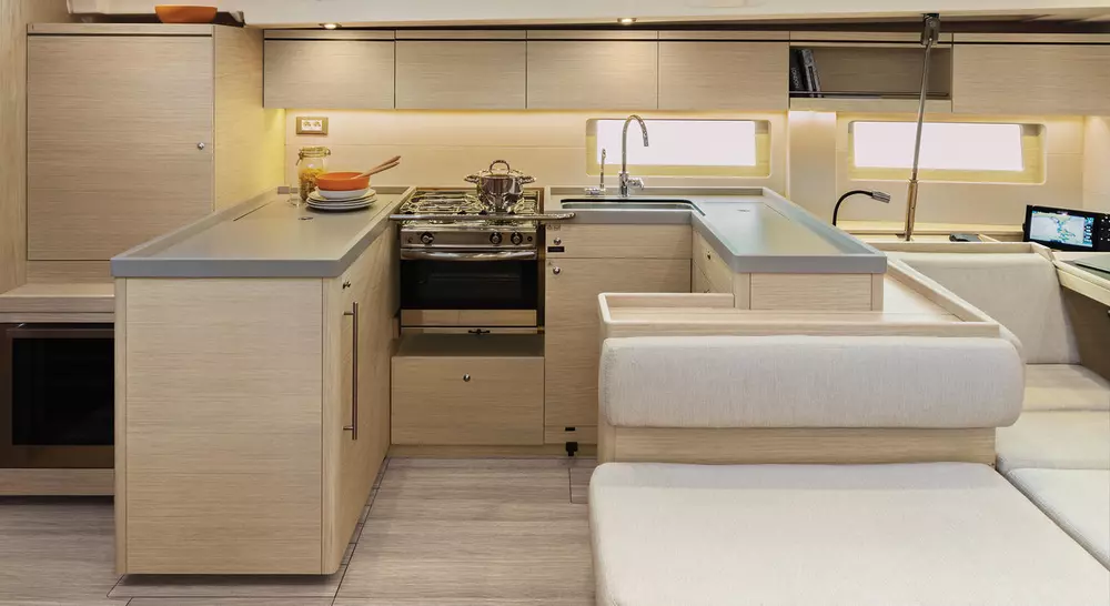 Interior and dinette of a Beneteau Oceanis 51.1