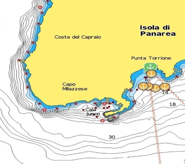 Mappa nautica Panarea