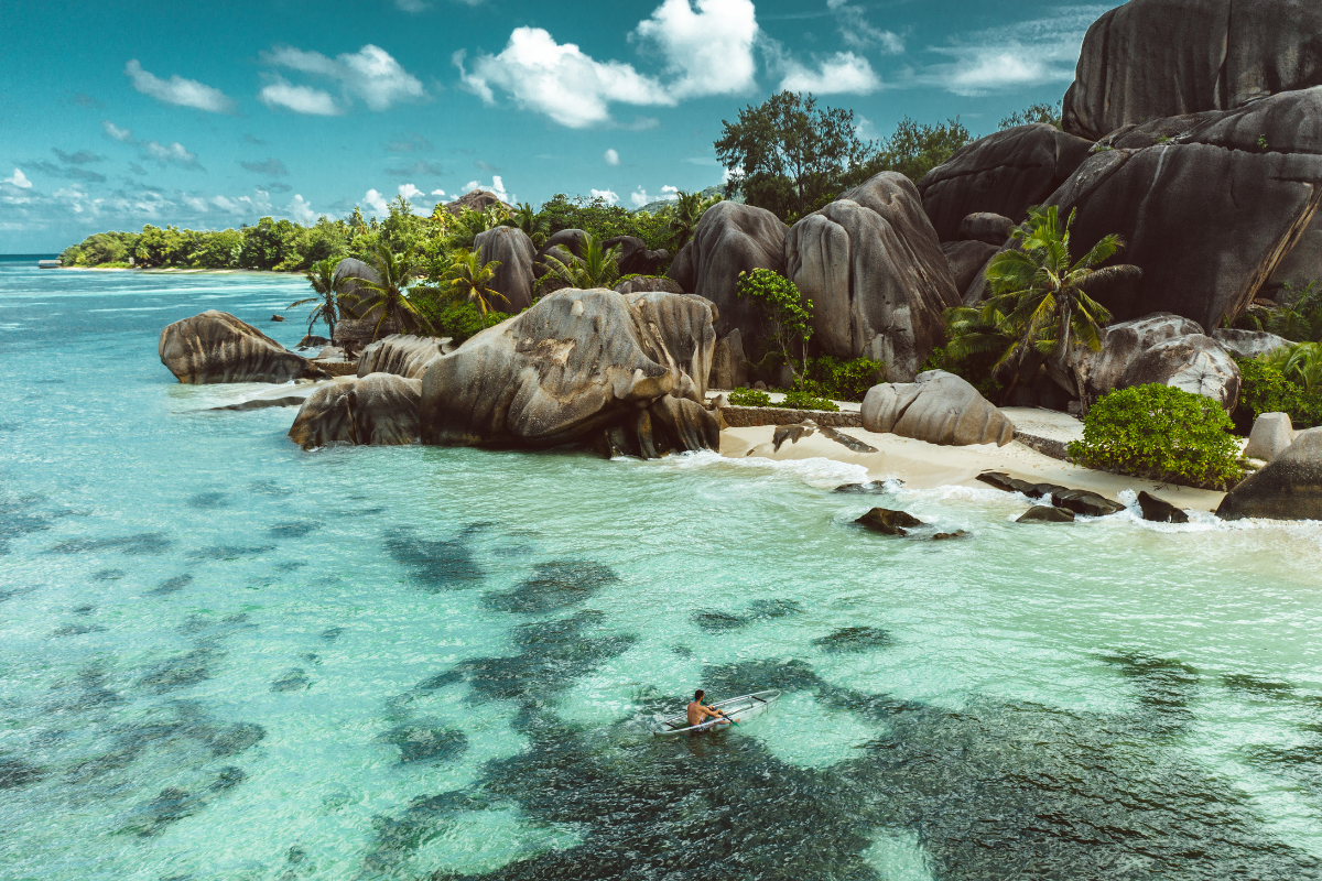 Granitic rocks in La Digue